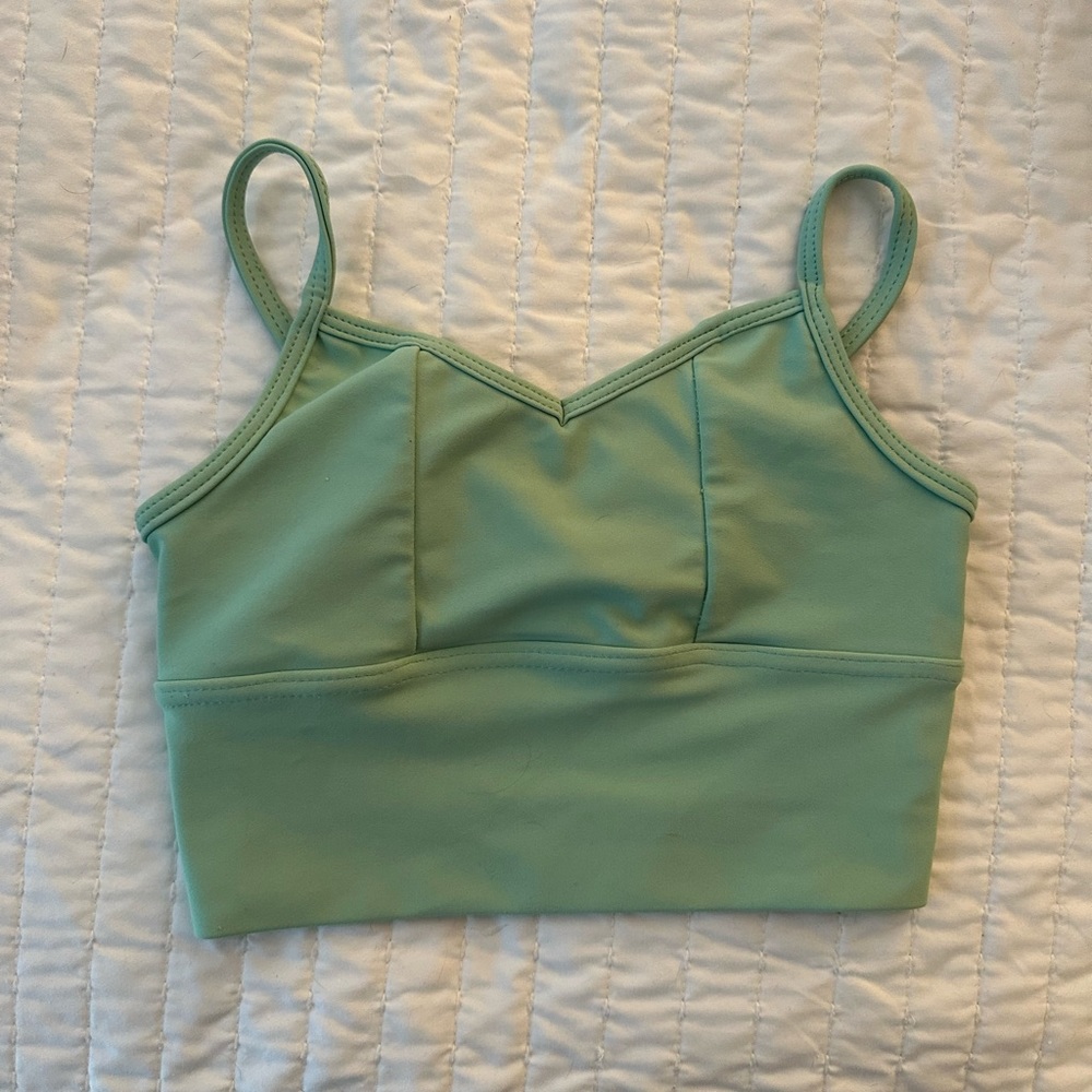 Youth large green sports bra FIVE dancewear